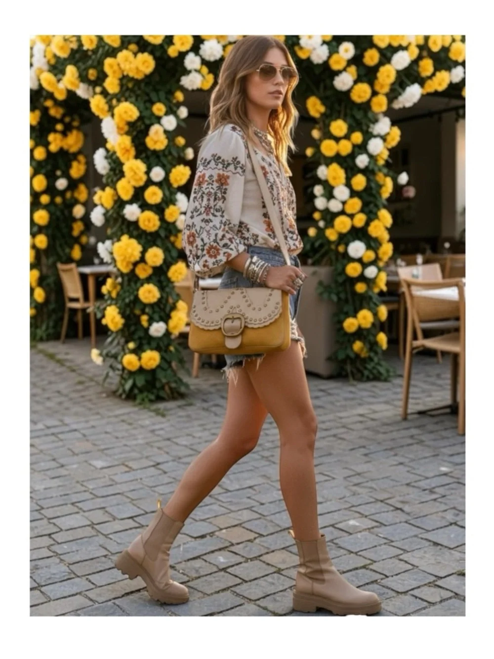 Vintage 90’s: Moschino ♔ Colorblock Studded Flap Shoulder Bag ♔ Yellow Leather